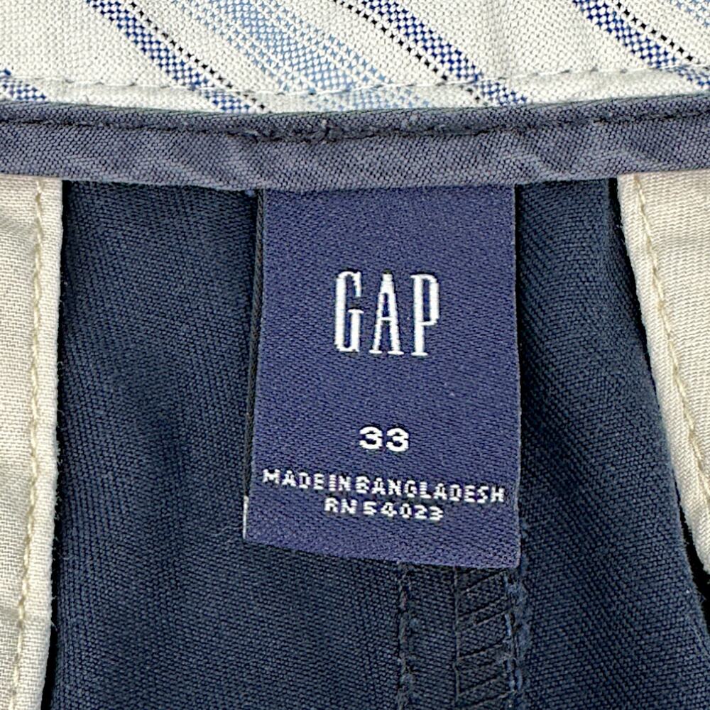 GAP | Size 33 | Essential Navy Blue 9-Inch Flat Front Khaki Chino Walking Shorts - Picture 5 of 7